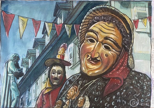 Fastnachts gemälde hausacher - fastnachts-gemälde, "hausacher