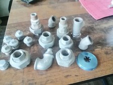 Konvolut - Dachbodenfund 6kant Mutter, Verbindungen, Verzinkt-16Teile