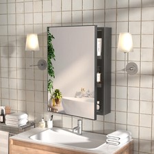 Große Badezimmerspiegel Bad Aluminiumgehäuse Spiegelschrank Hängespiegel 40x53CM