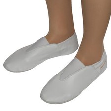 Gymnastikschuhe/Schläppchen mit Gummipads weiß Extra breit Neu 22-46