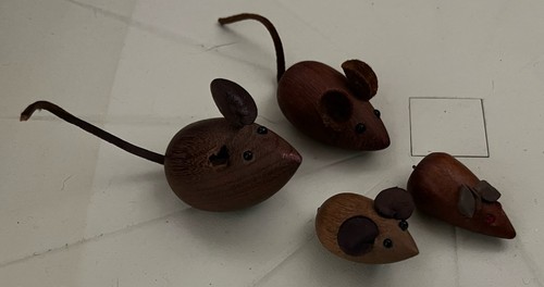 Vintage mäuse familie teak - vintage,