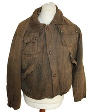 Exigo Herren  Wachs Jacke ca. Gr 25  Italy Braun Wax 59cm Lang!