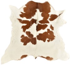 KALBFELL MINI KUHFELL BRAUN WEISS ca. 70 x 80 cm