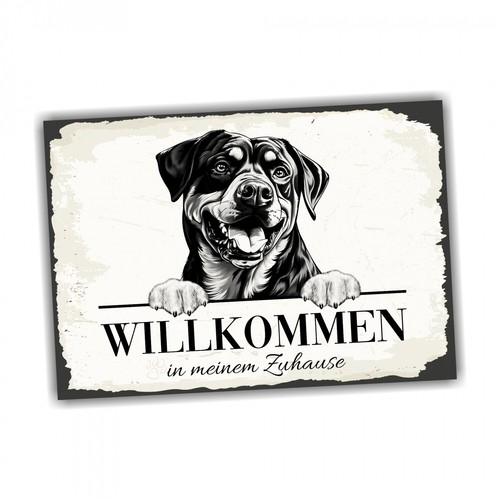 Hundeschild willkommen zuhause - hundeschild,