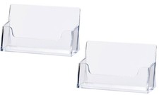 2x helit Visitenkartenständer Visitenkartenhalter glasklar für ca. 50 Karten