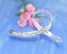 Armband Silber 925 geflochten hochglänzend 18 - 19 cm echt Sterlingsilber sa69