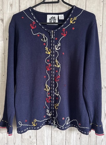 Vintage storybook knits navy - vintage,
