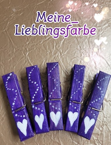 Wäscheklammern deko lila herz - deko,