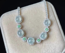 Armband mit natürliche Jade, silber, handgefertigt