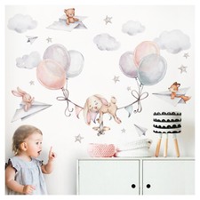 Wandsticker Hase Luftballons
