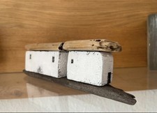 Holzskulptur Holzdeko Häuser