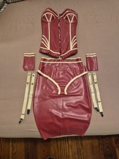 Westward Bound Latex Korsett Set Rot XS