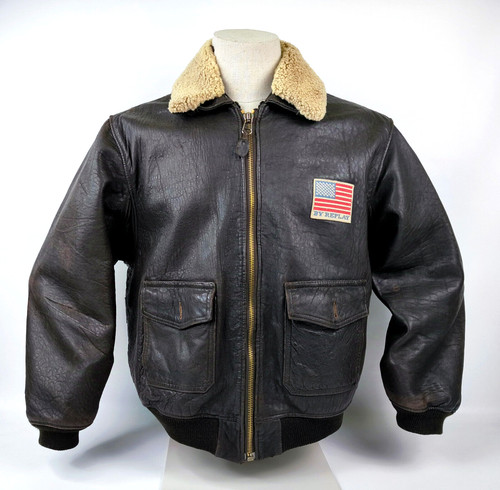 Replay lederjacke dunkelbraun - replay,