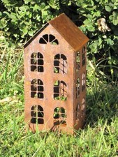 Edelrost Windlicht Haus 3