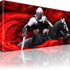 Ritter Kampf Pferd Bild Bilder Leinwand Keilrahmen Wandbild Kunstdruck