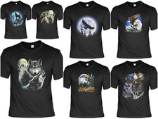 Adler T-Shirt - Wölfe T-Shirt - Tiermotiv - Indianer Country - Westernkleidung -