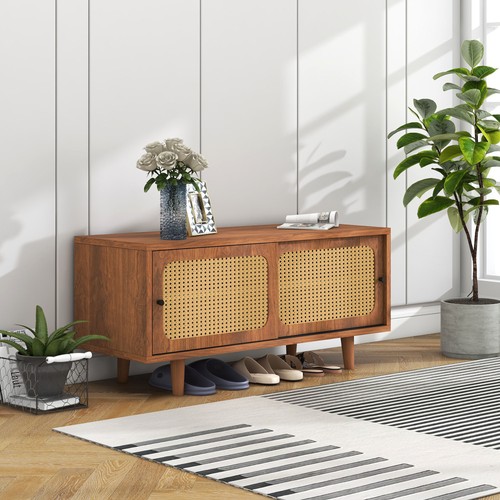 Schuhschrank rattan türen - schuhschrank,