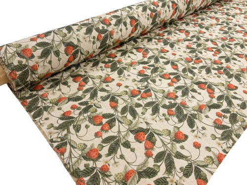 Erdbeeren panama stoff - erdbeeren,