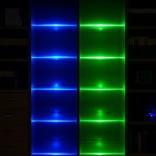 13x LED Glaskantenbeleuchtung Glasbodenbeleuchtung 8 Grün & 5 Blau * Glas Boden 