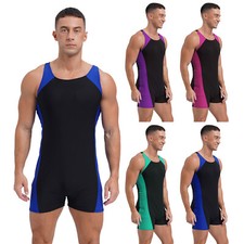 Herren Overalls Party Body Suspender Rash Guard Ringer Singlet Beachwear Adult