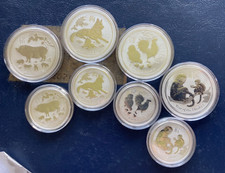 Lunar II  Australien, Silbermünzen, je 1,5 Unze Feinsilber 2016-2019,  6 Unzen !