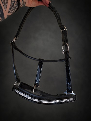 Strass lackleder halfter - strass, wb