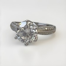 3ct Moissanite Ring Brilliant-Diamant-Cut 925 Silber Solitärring GRA Zertifikat