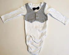 schicker Body, weiß/grau, Gr. 68, H&M