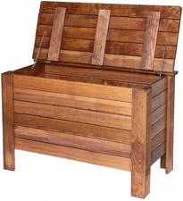 Gartenbox 80x52x40 cm Truhe Kiefernholz Massiv Auflagenbox Kissenbox Gartentruhe