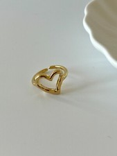 Damen Gold Silber Herz Ring