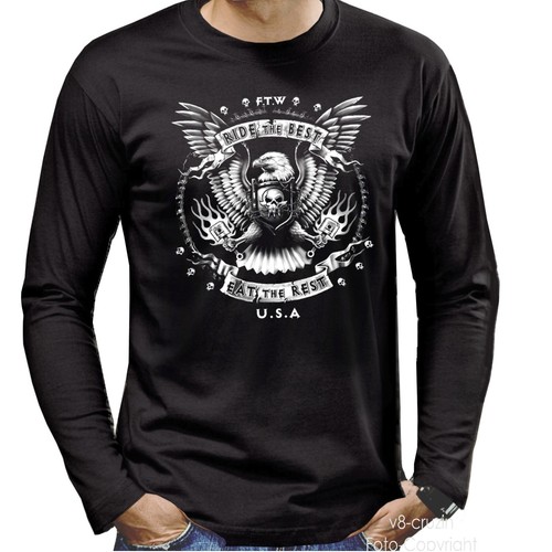 Shirt langarm adler biker - t-shirt,