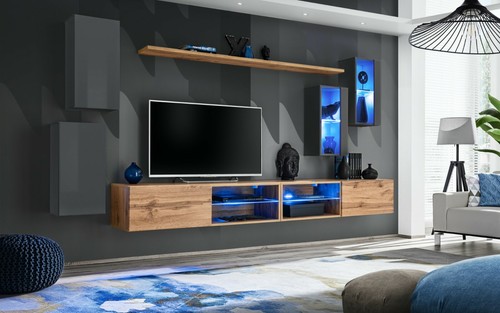 Anbauwand wohnwand schrankwand - wohnwand,
