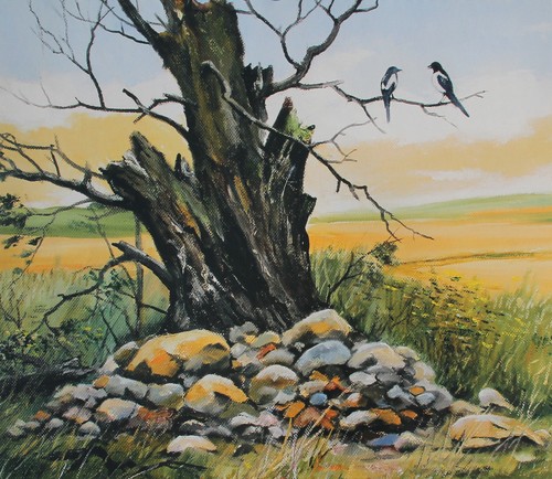 Elstern kunstdruck 37 cm - elstern,
