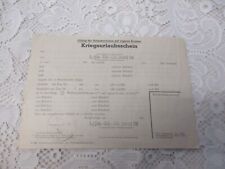 um 1941 - Vordruck Kriegsurlaubsschein 3./Fla. Ers. - Btl. (mot) 59 , gestempelt