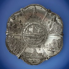 Alter Souvenir-Teller aus Zinn