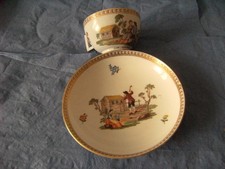 meissen porzellan, kaffeetasse mit untertasse, Watteaumalerei, marcolini