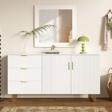Spiegel Sideboard Set Kommode Anrichte Schrank mit 3 Schubladen 2 Türen 160 cm