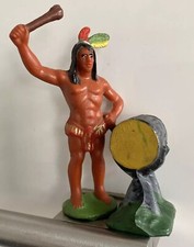 DDR Indianer Mit Trommel Cowboy Spielzeug Gummi 80er Jahre Vintage 