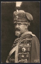 AK König Wilhelm II. von Württemberg, in Husarenuniform mit Pour le Merite 