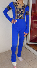 Eiskunstlauf Thermoanzug Wettkampfanzug  blau Gr. XS,S   152-158