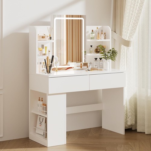 Weißer schminktisch mit - schminktisch,