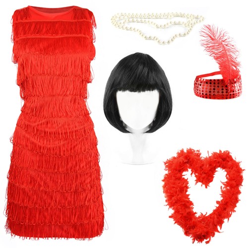 Rotes flapper kleid damen - flapper,
