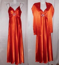 Abendkleid, Brautkleid Gr.36 Orange, mit Stola und Brosche von Lissa - Paris