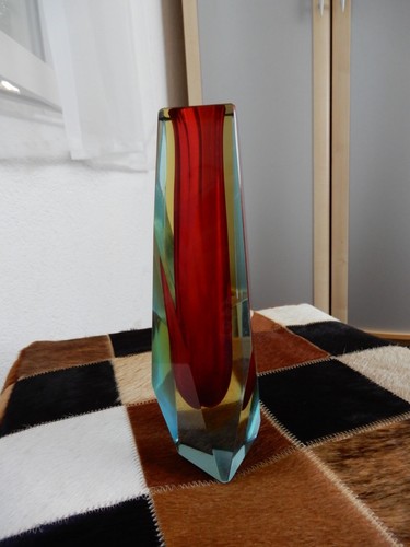 Alte murano glas block vase - glas,