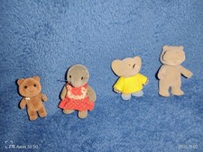 Vier Kleine Alte Gebrauchte Verschiedene Tierfiguren Aus Samt