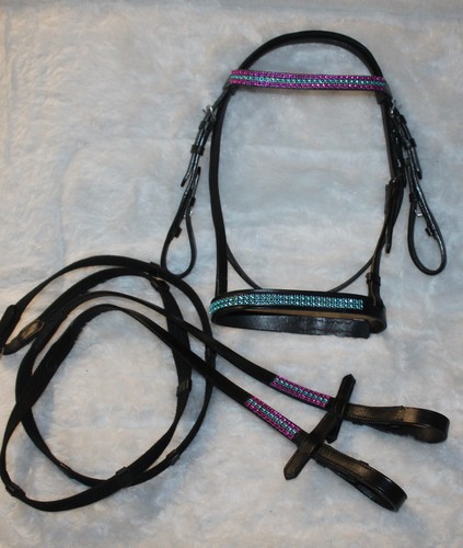 Strass leder ponytrense - strass, +