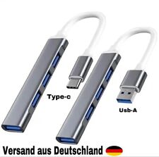 Kompakter USB 3.0 Hub für Laptop & Büro – 4 Ports – Typ-C & Typ-A – Metallgehäus
