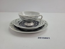 Porzellan Sammeltasse Lichte fine China Riga 60er Retro schwarz weiß #2510861