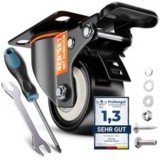 PEARWAY® Schwerlastrollen 50-150mm Industrierollen Möbel Lenkrollen mit Bremse