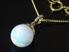 585 Goldkette Diamant Opal